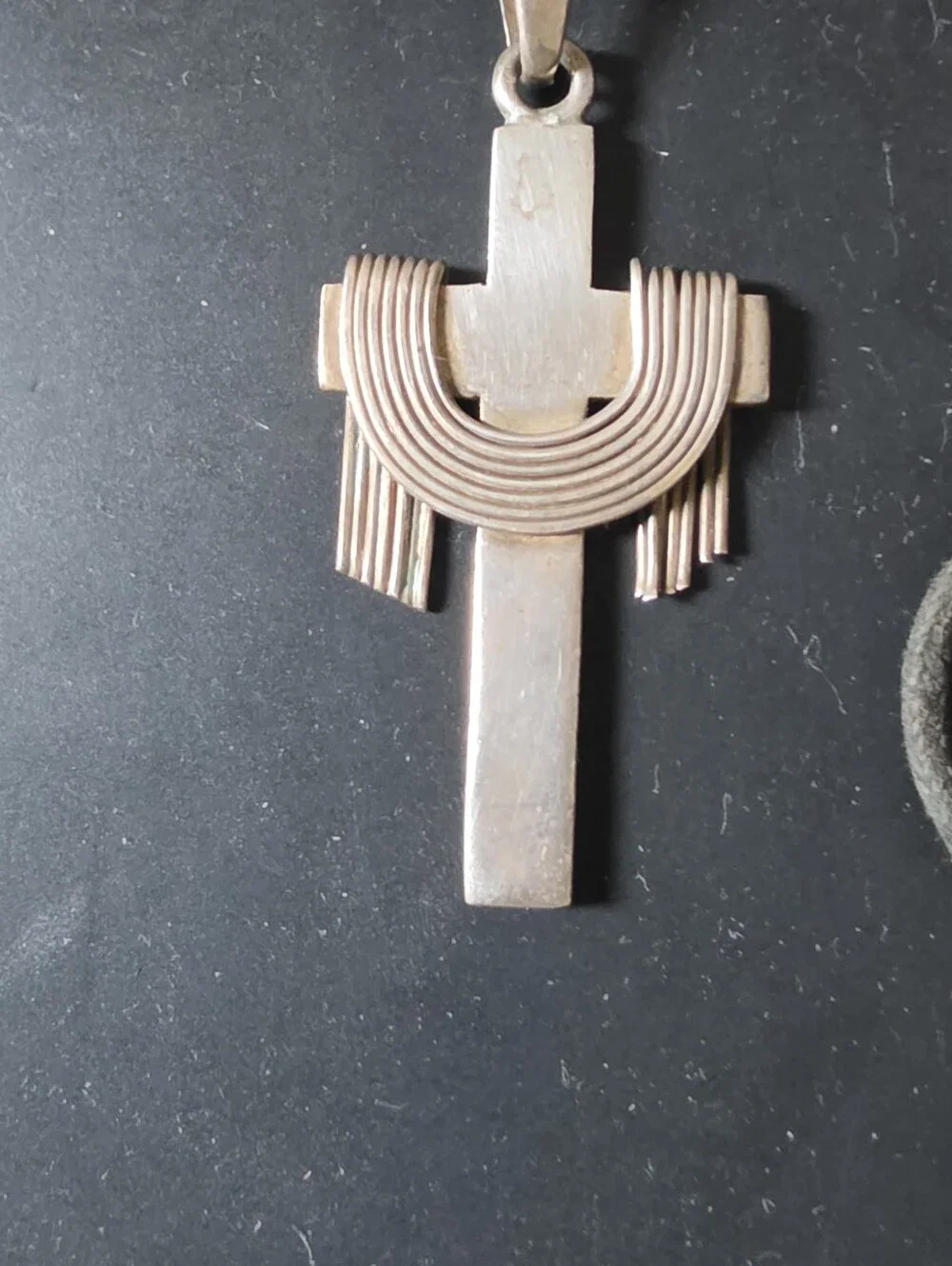 Vintage Sterling Silver Jesus Crucifix On Leather Cord